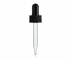 Magnakoys Black 18-400 Vial Droppers with 67mm Glass Pipette - Picture 1 of 5