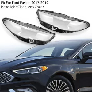 Left +Right Front Headlight HeadLamp Lens Shell Cover For Ford Fusion 2017-2018 - Picture 1 of 10