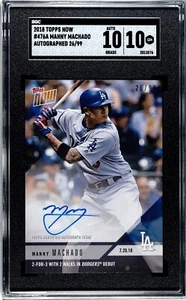 2018 Topps Now #476A Manny Machado Autograph SGC 10 GEM-MT - Picture 1 of 2