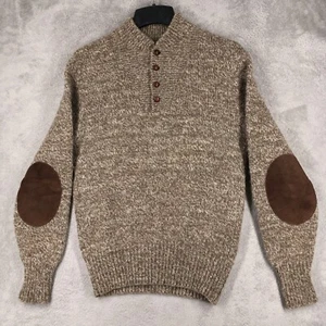 Vintage Cabelas Sweater Mens Medium Button Down Elbow Patches Wool Blend USA - Picture 1 of 10