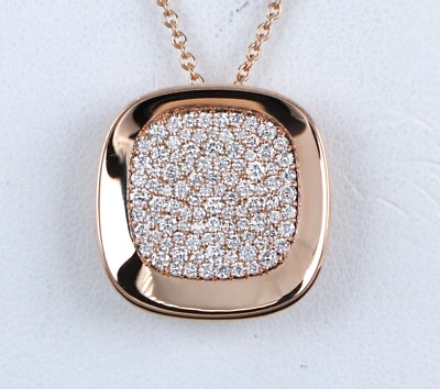 $6,450 Roberto Moneda Oro Rosa 18k Pavé Diamante Carnaby Street Colgante Collar Foto 1 de 4