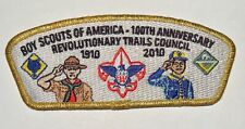 BOYS SCOUT OF AMERICA - 100TH ANNIVERSARY REVOLUTIONARY TRAILS COUNCIL 1910x2010