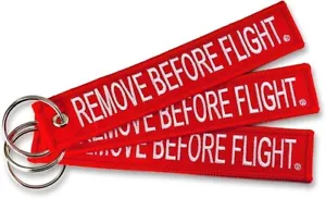 AIXEPA 3X Remove before Flight rot/weiß Schlüsselanhänger 5,5" x 1" (3er Pack) - Bild 1 von 2