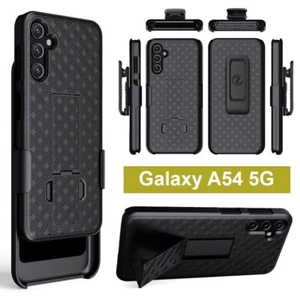 For Samsung Galaxy A54 5G - Holster Case Cover Belt Clip Stand Slim Light Black - Picture 1 of 6
