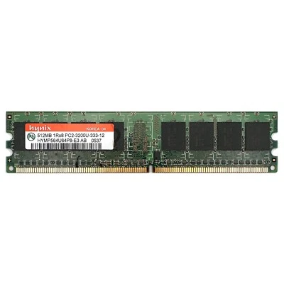 Hynix 512MB DDR2-400 HYMP564U64P8-E3 UDIMM PC2-3200 NO ECC Foto 1 de 3
