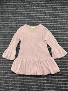 Genuine Kids from OshKosh Pink Peplum Sweater Bell Sleeves Soft Dress Size 3T - Picture 1 of 4