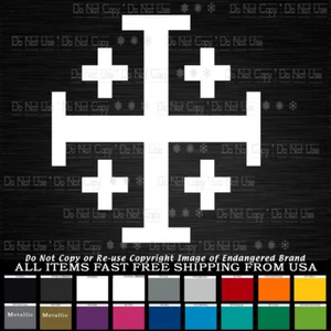 Christian Knights Templar cross Catholic Christ freemason bumper sticker decal - Picture 1 of 12