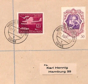 GERMANY WW2 ITALY OCCUPATION Cover 1944 Udine Mixed Franking {samwells}YG239 - Picture 1 of 10