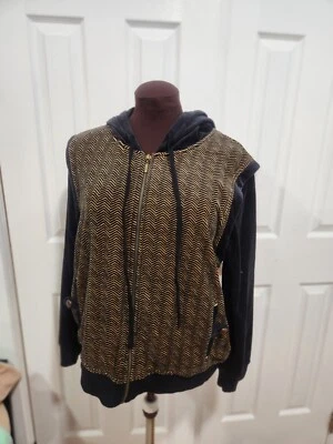 Chaqueta informal Onque para mujer negra de encaje beige base cremallera bolsillos delanteros talla XL Foto 1 de 4