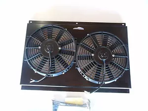 High output dual electric cooling fans w/ shroud 70-81 Camaro C-10 chevy truck - Picture 1 of 3