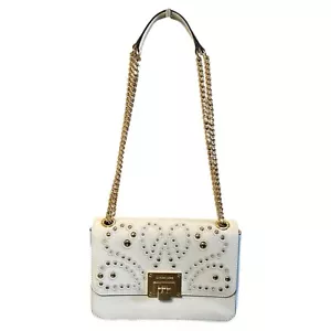 NWOT Michael Kors White Chain Handle Studded Crossbody Purse Handbag - Picture 1 of 8