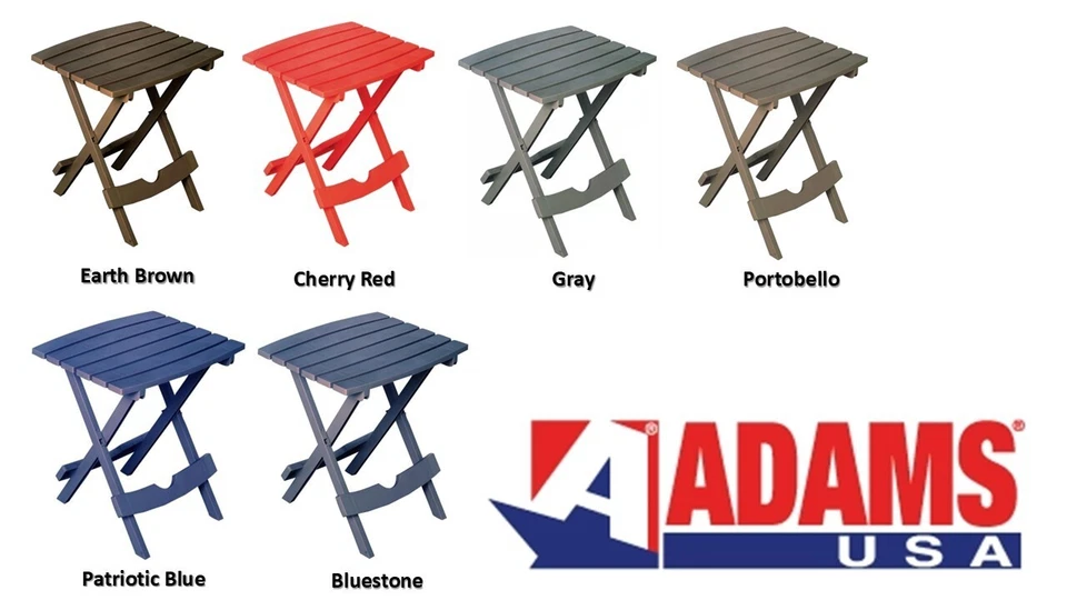 Quik-Fold Side Table, Up To 25 lbs Cap., Rectangular, Resin By Adams - Quik-Fold - Image 1 of 1