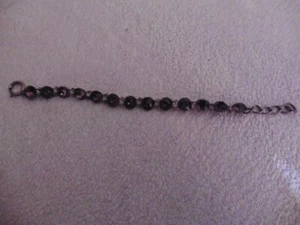 ANTIQUE JEWELRY BRACELET PURPLE STONE ON BRONZE 1900 - Picture 1 of 7