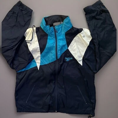 Reebok Y2K / Vintage Color Block Windbreaker With Hood Sz L - Image 1 of 4