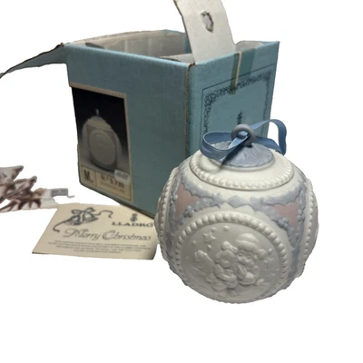 Lladro 1990 Navidad Navidad Fiesta Porcelana Bola Adorno - 3.5" - Hecho en España Foto 1 de 4