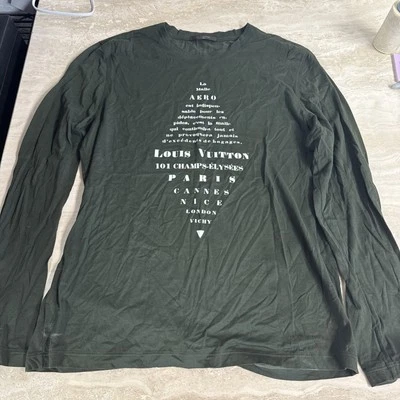 Camisa Louis Vuitton verde manga larga gráfica XXL Foto 1 de 4