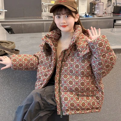 Дети мальчиков девочек зимнее пальто с капюшоном парка школьная куртка кроличьего с подкладкой 5-14 лет - Изображение 1 из 4