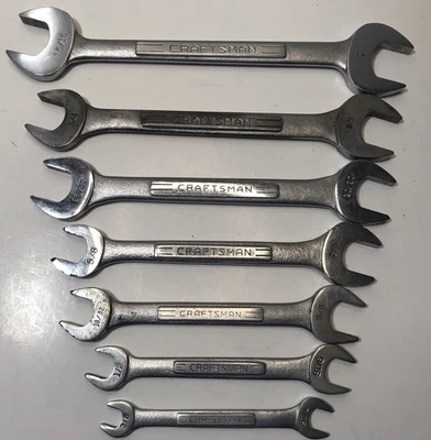Vintage Craftsman V&VV Series 7pc Double Open End Wrench Set 3/8" - 1" USA - Image 1 of 4