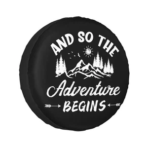 and So The Adventure Begins Rv Spare Tire Cover for RV Trailer Camper Wheel P... - Picture 1 of 8