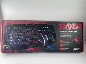 PBX Slayer Gaming Kit Backlit Keyboard, LED Gaming Mouse, Mousepad - Picture 1 of 10