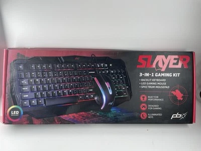 PBX Slayer Gaming Kit Backlit Keyboard, LED Gaming Mouse, Mousepad - Image 1 of 4