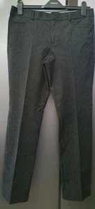 Banana Republic Black Pinstripe Smart Pants US6 UK10 EU38 Trousers Cropped Work - Picture 1 of 16