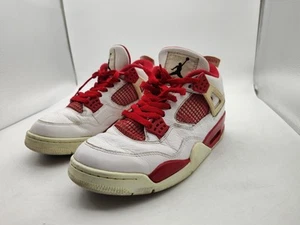 NIKE-AIR JORDAN 4 RETRO ALTERNATE 89-Men's Size 9.5-308497-106-Red/White-Chicago - Picture 1 of 15