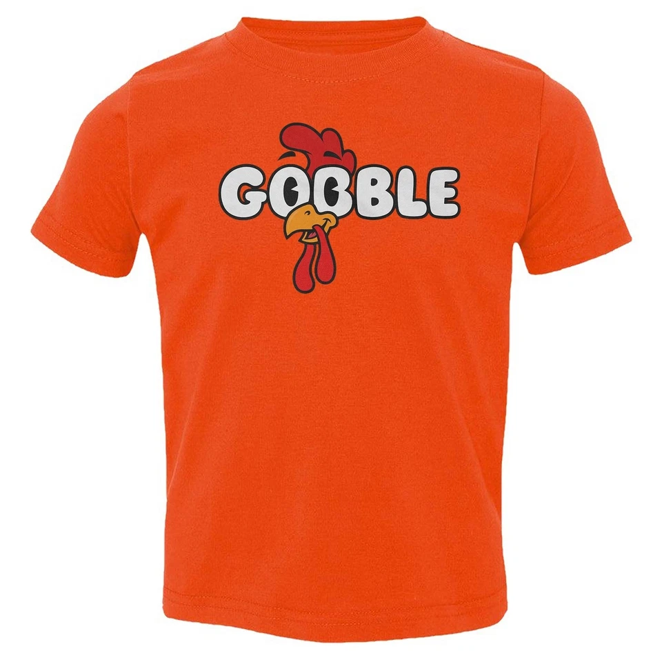 Gráfico engraçado de peru Gobble - Camiseta infantil de Ação de Graças em família - Imagem 1 de 1