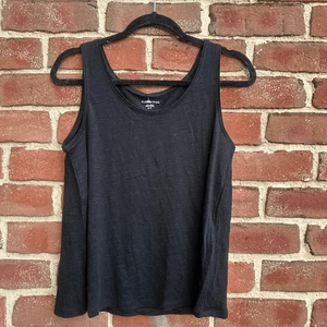 Eileen Fisher Womens Organic Linen Jersey Tank black 2X NEW - Picture 1 of 5