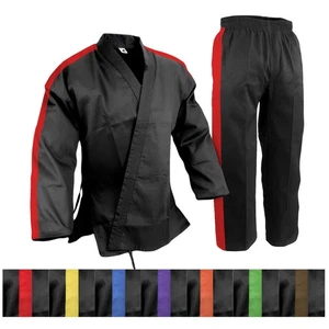 Uniforme recortado personalizado negro Gi Karate Tekwondo Gi cintura elástica artes marciales - Imagen 1 de 11