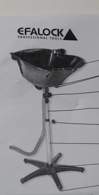 Efalock Professional Friseur-Waschbecken, Höhenverstellbar (90 - 120 cm),schwarz - Bild 1 von 2