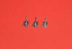 Sterling Silver Turtle Charms .925 Tested Lot of 3 NOS - Picture 1 of 11