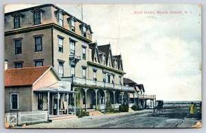Surf Hotel Block Island Rhode Island RI Clothing Store 1909 Postcard - Picture 1 of 2