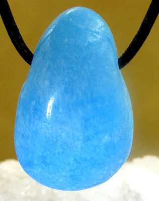 ARAGONIT  BLAU   TROPFEN natur TROMMELSTEIN gebohrt  Anhänger   Nr.1 - Bild 1 von 2