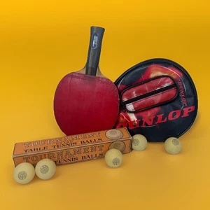 VTG Dunlop Table Tennis Set Paddle Ping Pong Bat Case Tournament Balls Bundle - Picture 1 of 22