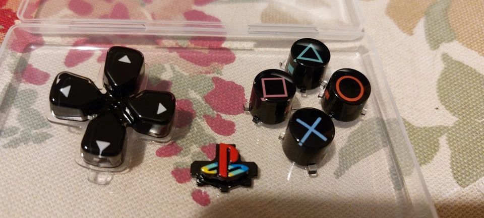 PS5 Controller PS1 Style 30th Anniversary Buttons Gloss Crystal Black PS Button - Image 1 of 4