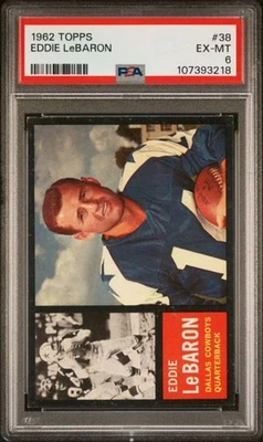 1962 Topps FB #38 Eddie LeBaron PSA 6 Dallas Cowboys  (3218) - Image 1 of 2