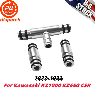 Carburetor Fuel Tee / Rail Combo Kit For 1977-83 Kawasaki KZ1000 KZ650 CSR US - Image 1 of 4