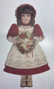 Vintage Hallmark Weihnachtskarte gestanzte Puppe warme Wünsche - Bild 1 von 2