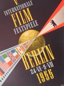 Original Vintage Deutsches Plakat BERLIN INTERNATIONAL FILM FESTIVAL 1955  - Bild 1 von 9