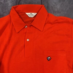 Vintage 1950s 100% Acrilan Acrylic Work Polo Shirt Workwear USA Medium RARE! - Picture 1 of 4