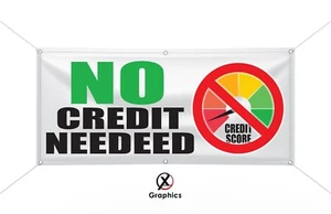 Kein Kredit erforderlich Vinyl Banner Werbeschild. Außenschild Outdoor Indoor - Bild 1 von 2