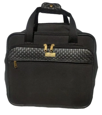 Tommy Bahama Luggage 16"  Wheeled Carry On Suitcase Black 4 Wheels Basket Weave - Image 1 of 4