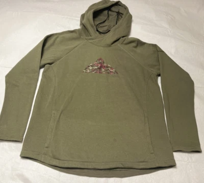 Columbia Mujeres Talla L Verde Ejército Montaña Sudadera con Capucha Bolsillo Cuello Alto Usada en Excelente Condición Foto 1 de 4