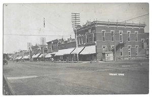 Postal de Traer, IA Clutier, Iowa 1908 RPPC, escena callejera - Imagen 1 de 2