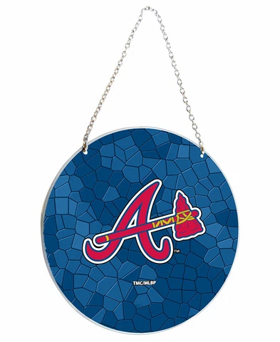 ATLANTA BRAVES ----ART GLASS 7 1/2 INCH SUN CATCHER Cover