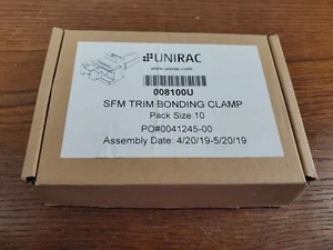 UNIRAC 008100U SFM Trim Bonding Clamp Set of 10 - Picture 1 of 8