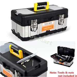 Portable Heavy Duty Plastic & Metal Tool Box Toolbox Tool Organiser 19" 17" 14" - Picture 1 of 30
