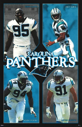 Carolina Panthers FOUR STARS (1998) 23x35 POSTER - Greg Lloyd, Kevin Greene, ++ Cover