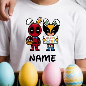 Easter Day 2025 Personalised T-Shirt Kids Girls Boys Fun Tee Shirt Party Top - Picture 1 of 12